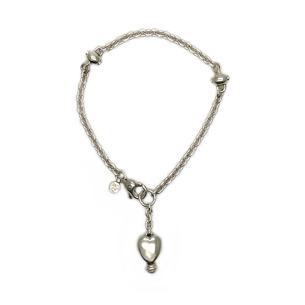 TIFFANY&amp;Co. Vintage Heart Motif Bracelet Silver 925 Women's [Used B] 20230829