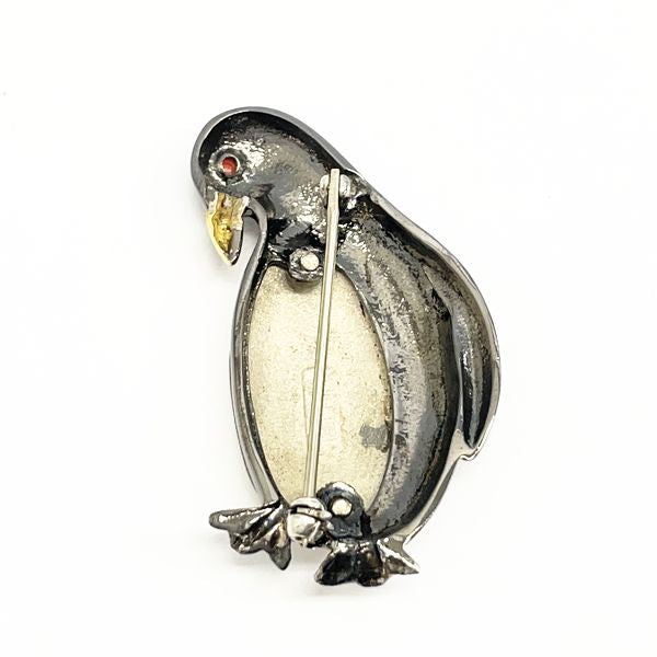 TIFFANY&amp;Co. [Rare] Vintage Penguin Motif Brooch Silver/K18 Yellow Gold Unisex [Used B] 20230727