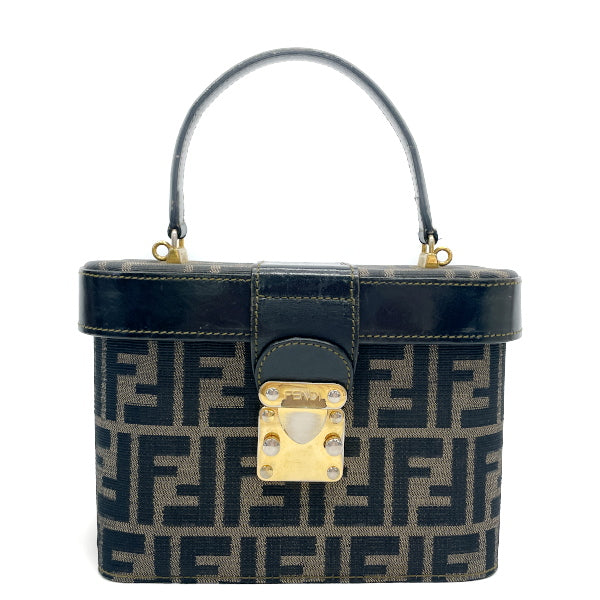 FENDI Zucca Vanity Top Handle Vintage Handbag Canvas/Leather Women's [Used B] 20230809