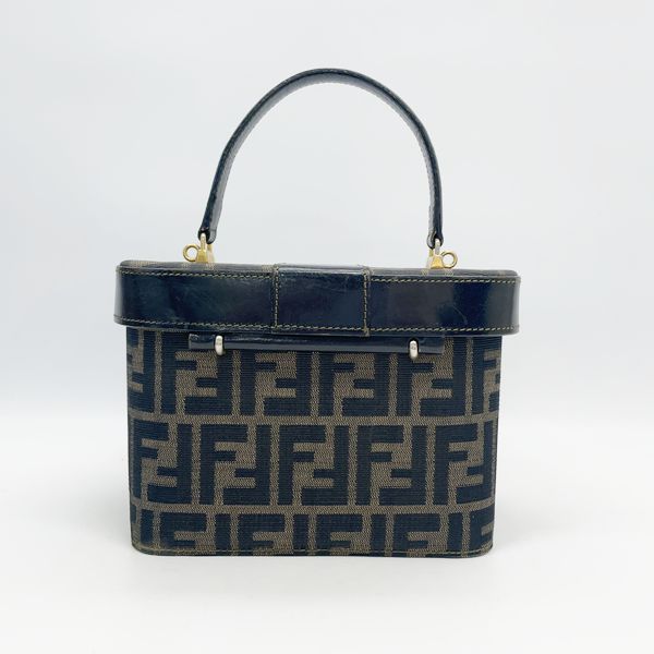 FENDI Zucca Vanity Top Handle Vintage Handbag Canvas/Leather Women's [Used B] 20230809