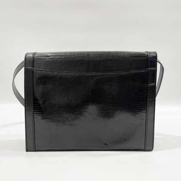 YVES SAINT LAURENT Y-line embossed push lock vintage shoulder bag leather ladies [Used AB] 20230818