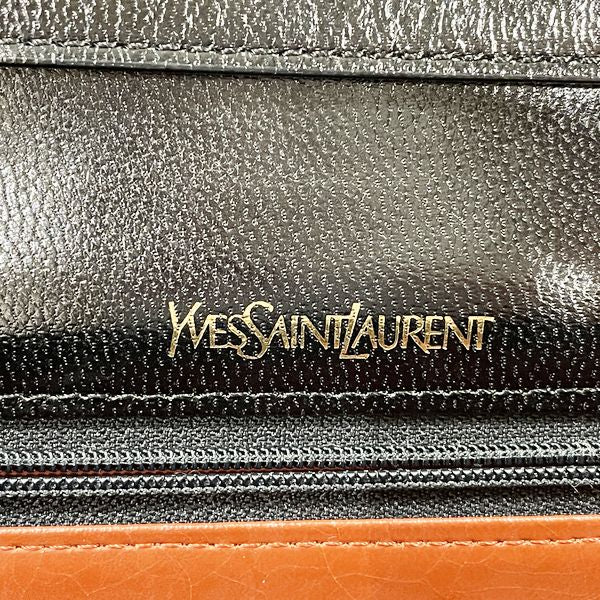 YVES SAINT LAURENT(イヴ・サンローラン) Yライン 型押し プッシュロック ヴィンテージ ショルダーバッグ レザー レディース【中古AB】20230818