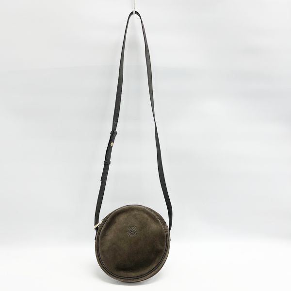 LOEWE Vintage Anagram Round Crossbody Ladies Shoulder Bag Brown [Used B/Standard] 20422901