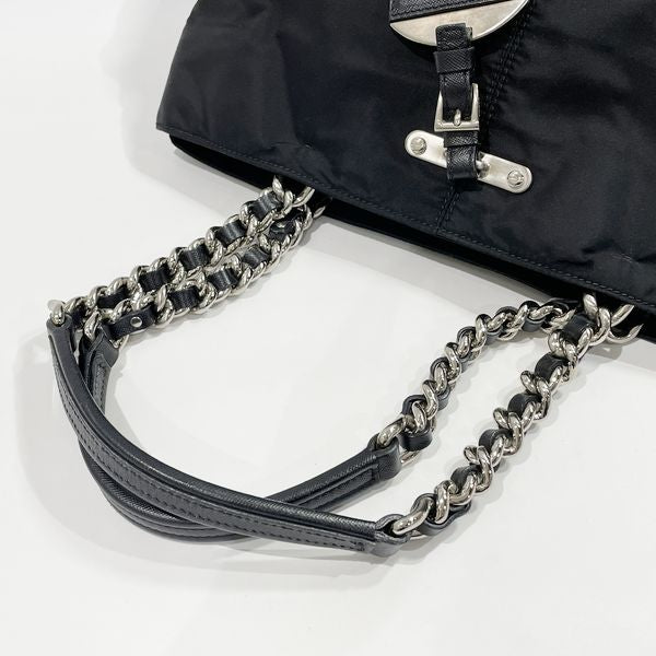 Used B Standard PRADA Side Logo Tessuto Saffiano Shoulder Chain