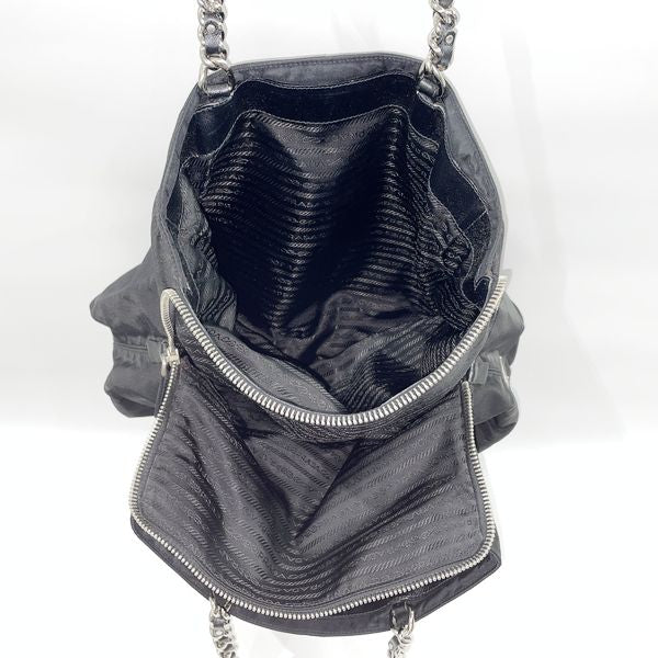 Prada black bag discount with silver chain