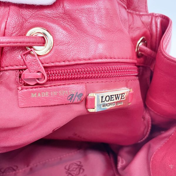 LOEWE Vintage Logo Anagram Drawstring Mini Nappa Women's Backpack/Daypack Red [Used B/Standard] 20422904