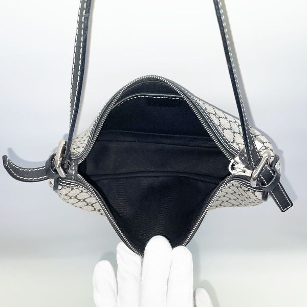 CELINE Macadam Hobo One Shoulder Mini Women's Shoulder Bag Black x Gray [Used AB/Slightly Used] 20422913