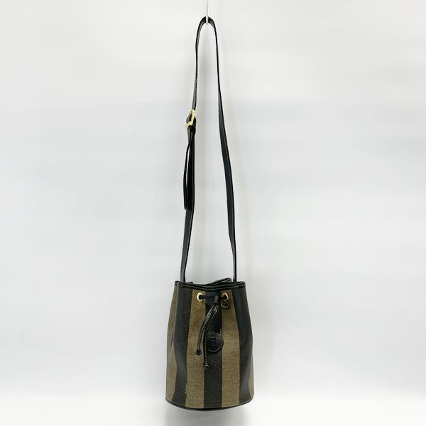 FENDI Vintage Pecan Drawstring Mini Crossbody Ladies Shoulder Bag Brown [Used AB/Slightly Used] 20422918