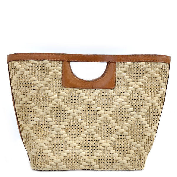 Kate Spade Basket Bag Braided Tote Bag Women's Handbag PXRU1067 Beige x Brown [Used B/Standard] 20422934