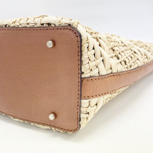Kate Spade Basket Bag Braided Tote Bag Women's Handbag PXRU1067 Beige x Brown [Used B/Standard] 20422934