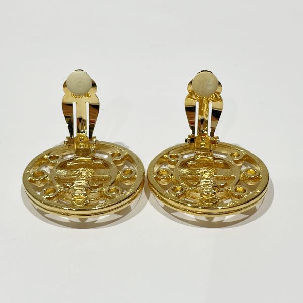 Givenchy Vintage Circle Rhinestone GP Women's Earrings [Used B/Standard] 20422938