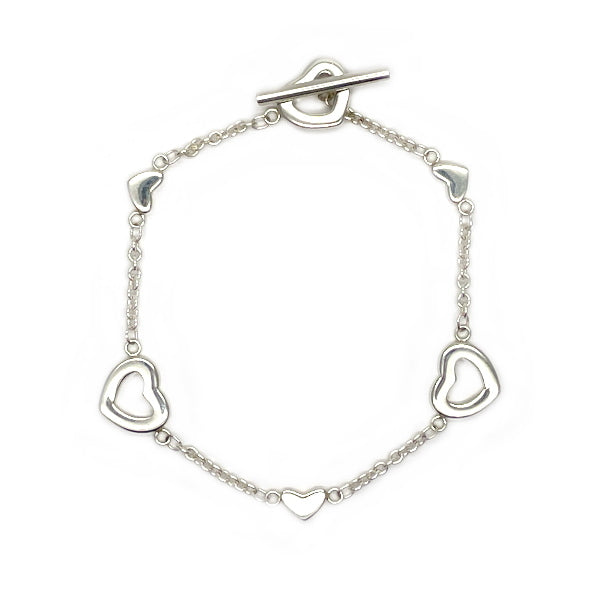 TIFFANY&amp;Co. Tiffany Heart Link Toggle Silver 925 Women's Bracelet [Used B/Standard] 20422944