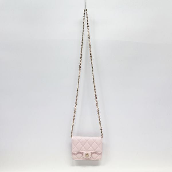 CHANEL Mini Mini Matelasse Chain G Hardware Pouch Shoulder Bag Caviar Skin Women's [Used A] 20230809
