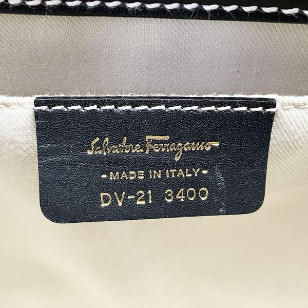 Salvatore Ferragamo Gancini Straw Basket Ladies Handbag DV-21 Black [Used AB/Slightly Used] 20423636