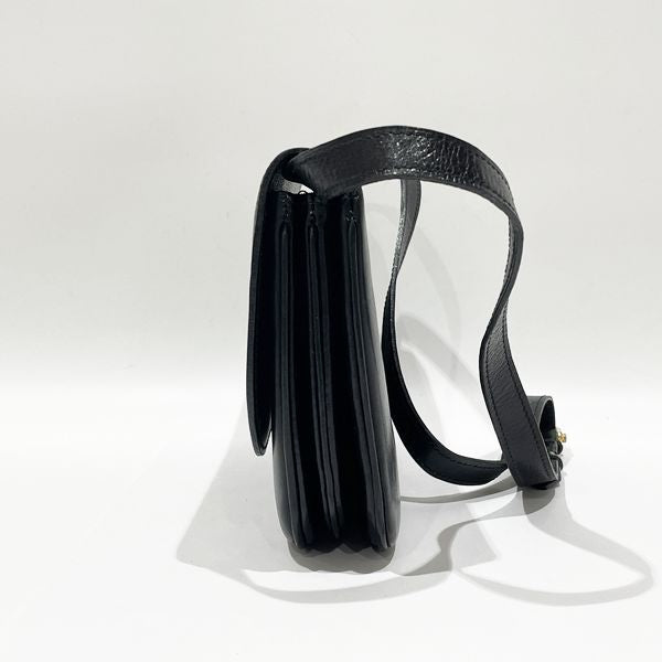 CELINE Vintage Carriage Metal Push Lock Shoulder Bag Women's Shoulder Bag Black [Used B/Standard] 20423654