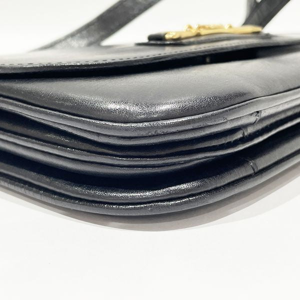 CELINE Vintage Carriage Metal Push Lock Shoulder Bag Women's Shoulder Bag Black [Used B/Standard] 20423654
