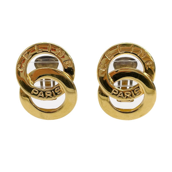 CELINE Vintage Double Circle Earrings GP Women's [Used B] 20230809
