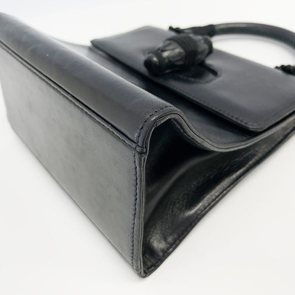PRADA Side Logo Turnlock Top Handle Square Vintage Handbag Leather Women's [Used B] 20230810