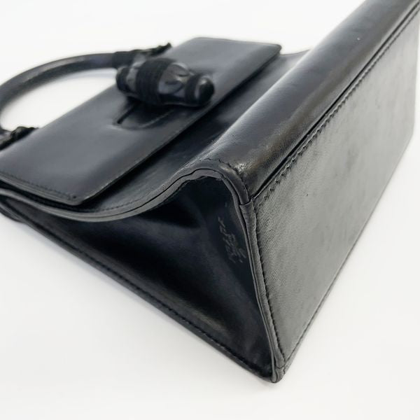 PRADA Side Logo Turnlock Top Handle Square Vintage Handbag Leather Women's [Used B] 20230810