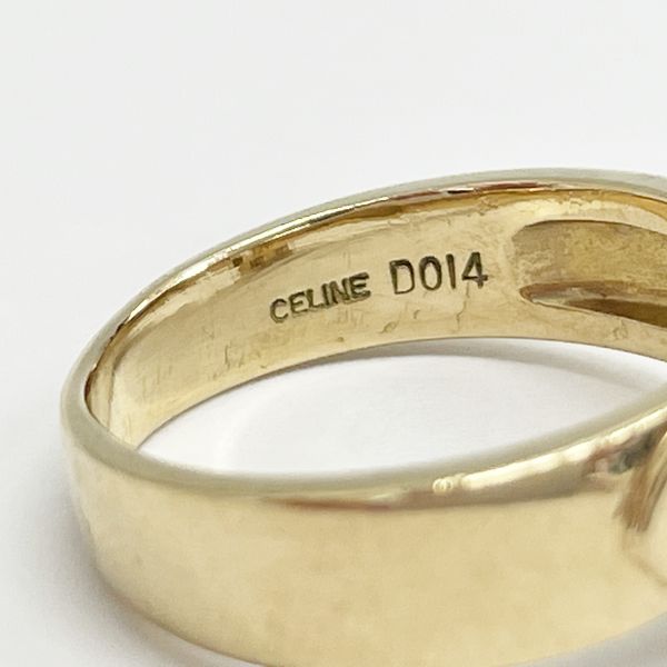 CELINE(セリーヌ) マカダム ダイヤ 0.14ct 9号 リング・指輪 K18イエローゴールド レディース【中古B】20230809