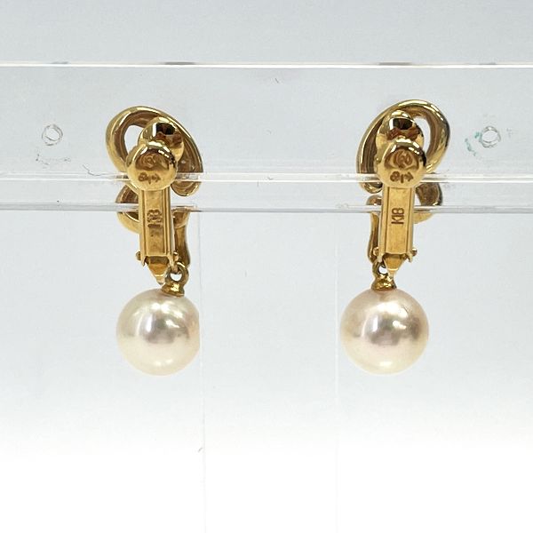 TASAKI Pearl Approximately 7.6mm to 7.7mm Earrings K18 Yellow Gold Women's [Used B] 20230807