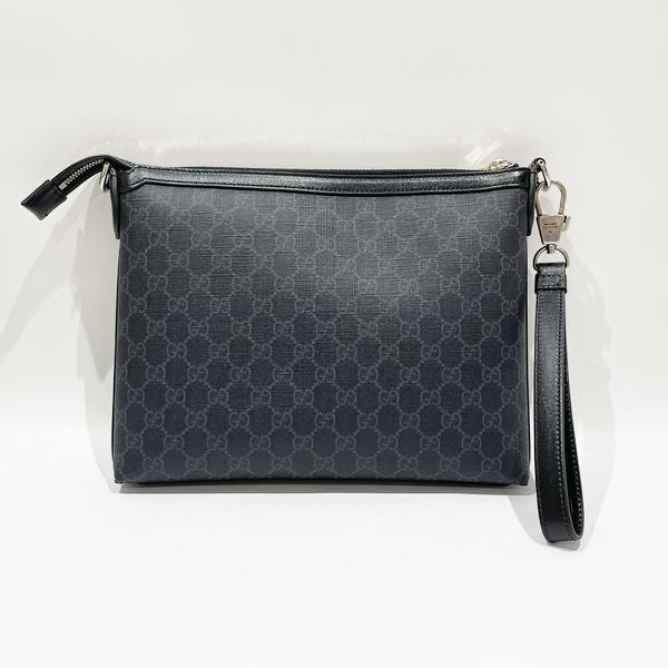 中古A/美品】GUCCI グッチ インターロッキングG メッセンジャー リストレット付き 2WAY メンズ ショルダーバッグ 726833 グレー ×ブラック20424799