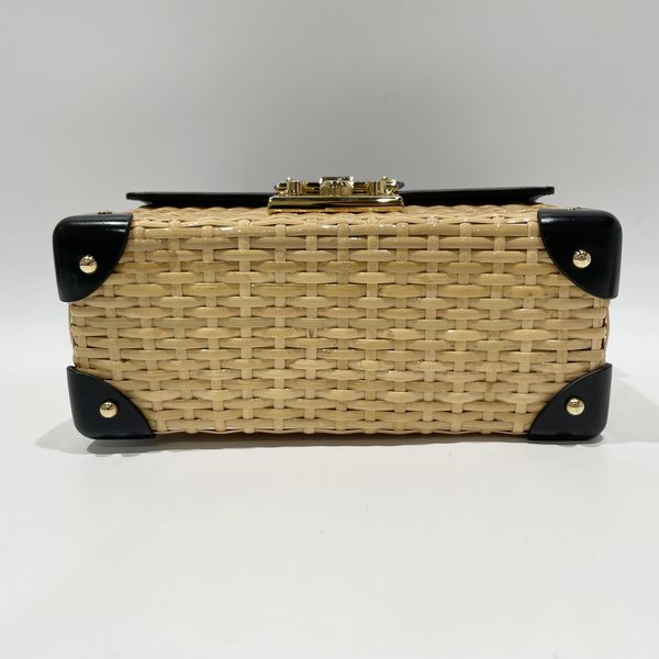 GUCCI 21SS Japan Limited Padlock 2WAY Small Chain Basket Bag 648962 Handbag Straw/Leather Women's [Used A] 20240113