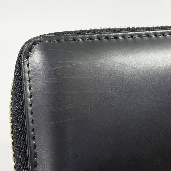 Ettinger BRIDLE LARGE ZIP AROUND PURSE Long Round Zipper Bridle Leather Men's Long Wallet BH2051EJR Black x Yellow [Used AB/Slightly Used] 20426709