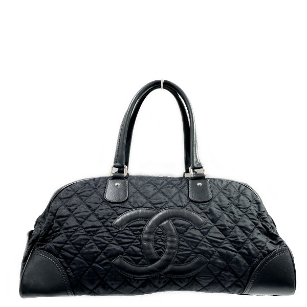 CHANEL Paris New York Line Matelasse Coco Mark Quilted Women's Boston Bag A33106 Black [Used AB/Slightly Used] 20426779