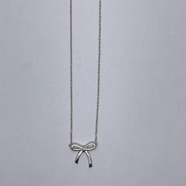 TIFFANY&amp;Co. Tiffany Bow Ribbon Motif Silver 925 Women's Necklace Silver [Used AB/Slightly Used] 20426935