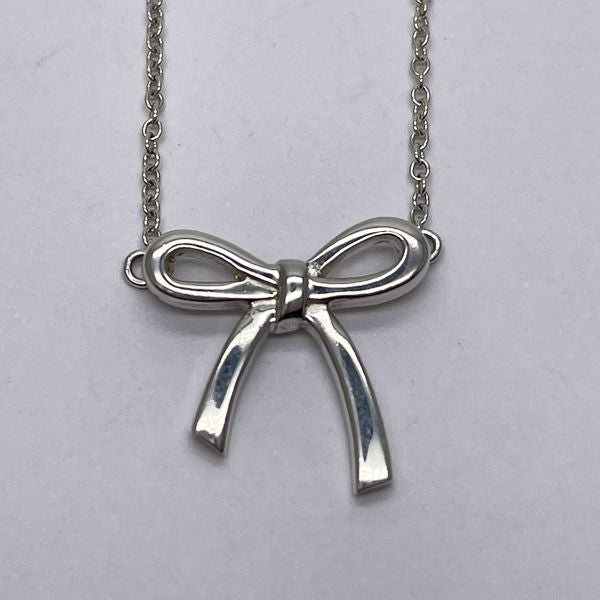 TIFFANY&amp;Co. Tiffany Bow Ribbon Motif Silver 925 Women's Necklace Silver [Used AB/Slightly Used] 20426935