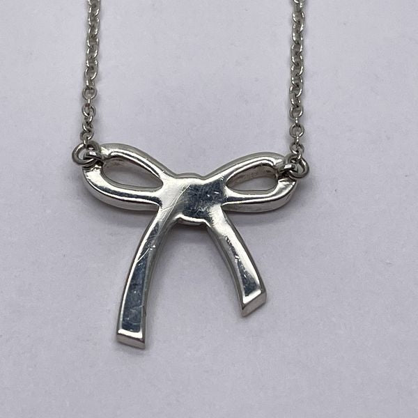 TIFFANY&amp;Co. Tiffany Bow Ribbon Motif Silver 925 Women's Necklace Silver [Used AB/Slightly Used] 20426935