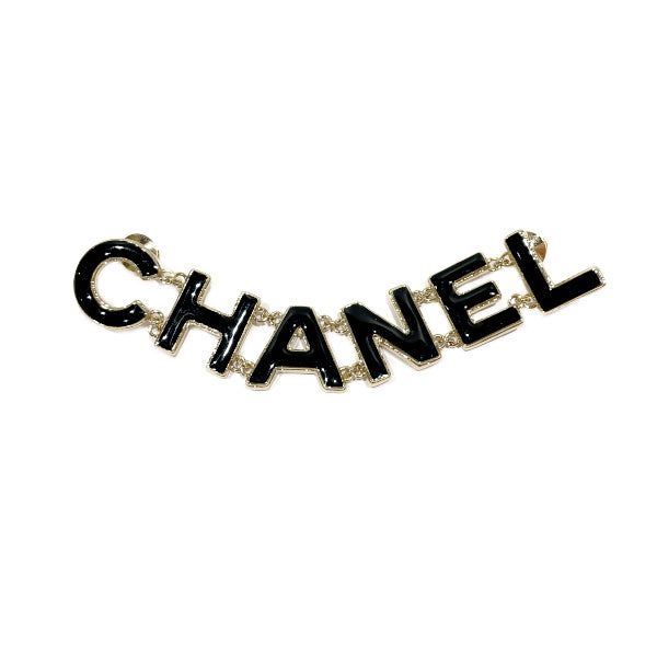 CHANEL Logo Pin B22A Brooch GP/Enamel Women's [Used AB] 20230906