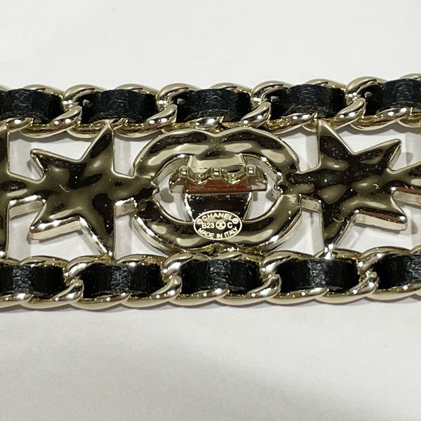 CHANEL Hair Clip Star Coco Mark Strass Chain Rope B23C Women's Barrette Gold x Black [Used A/Good Condition] 20427413