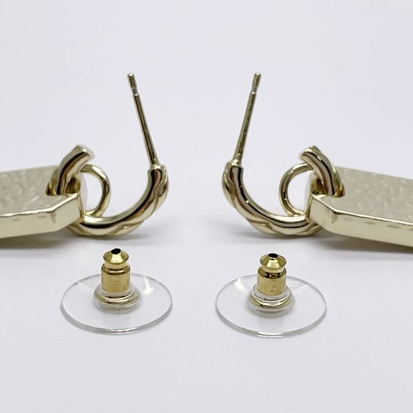 CHANEL Coco Mark Plate Hoop Drop B21P Earrings GP Women's [Used AB] 20230919