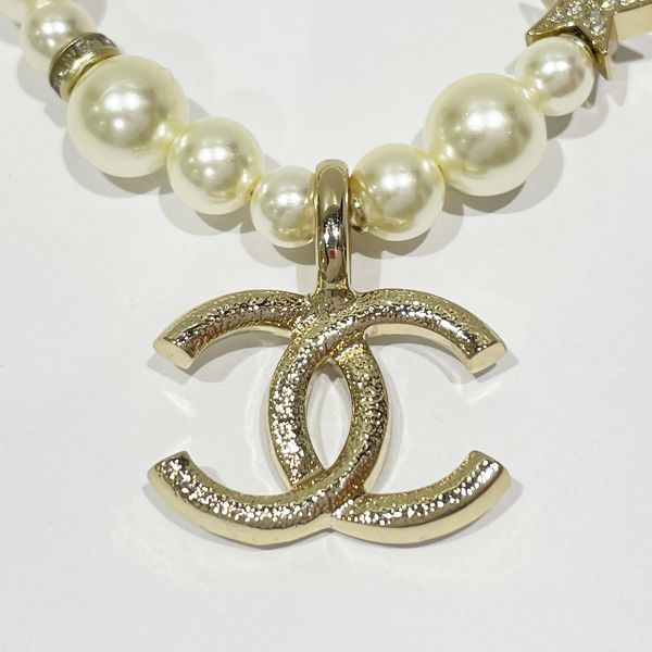 CHANEL Cocomark Star Rhinestone C23A Necklace GP/Fake Pearl Women's [Used A] 20230908