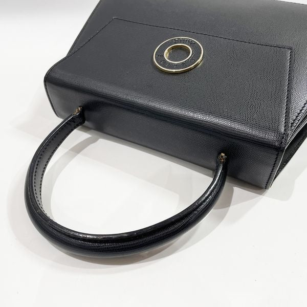 CELINE Vintage Circle Logo Top Handle Women's Handbag Black [Used B/Standard] 20427624