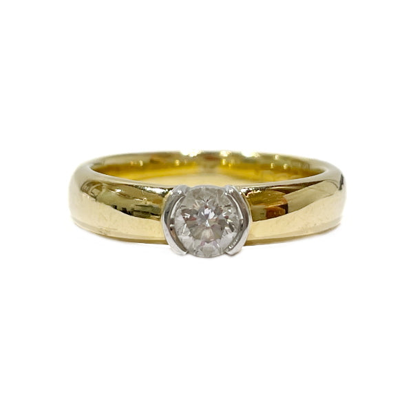 TIFFANY&amp;Co. Solitaire 1P Diamond 0.37ct No. 11 Ring K18 Yellow Gold/Pt950 Platinum Women's [Used B] 20230908