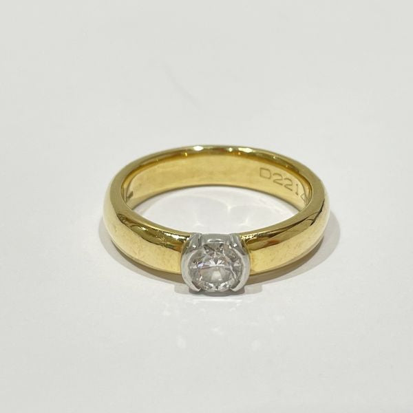 TIFFANY&Co. Tiffany Solitaire 1P Diamond 0.37ct K18YG Pt950 Women's Ring  No. 11 [Used B/Standard] 20428106
