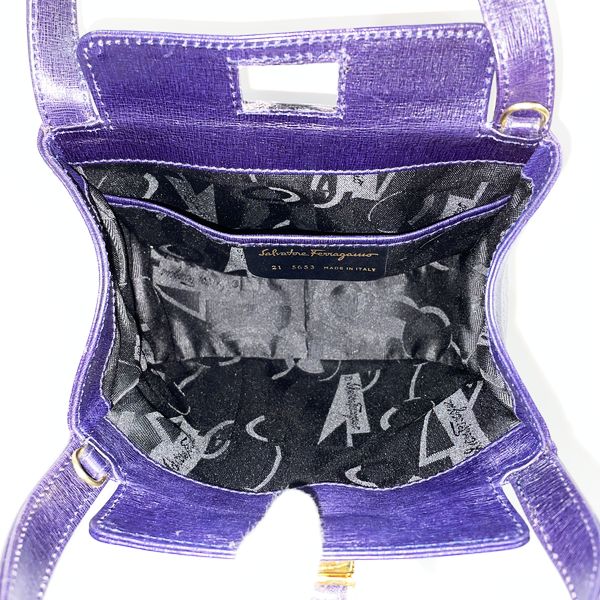 Salvatore Ferragamo Vintage Gancini Turnlock 2WAY Women's Handbag Purple [Used AB/Slightly Used] 20428473