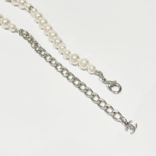 CHANEL Coco Mark Rhinestone Bijou B23S Necklace Metal/Fake Pearl Women's [Used A] 20230907