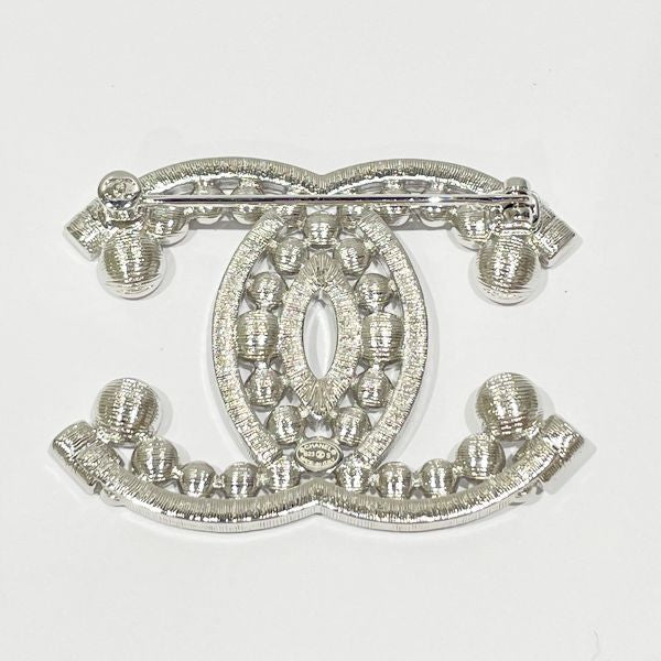 CHANEL Cocomark B23S Metal Rhinestone Women's Brooch Silver [Used AB/Slightly used] 20428564