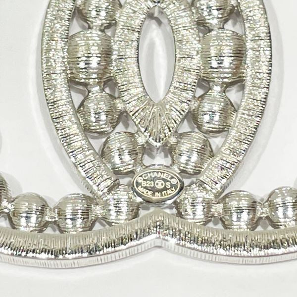 CHANEL Cocomark B23S Metal Rhinestone Women's Brooch Silver [Used AB/Slightly used] 20428564