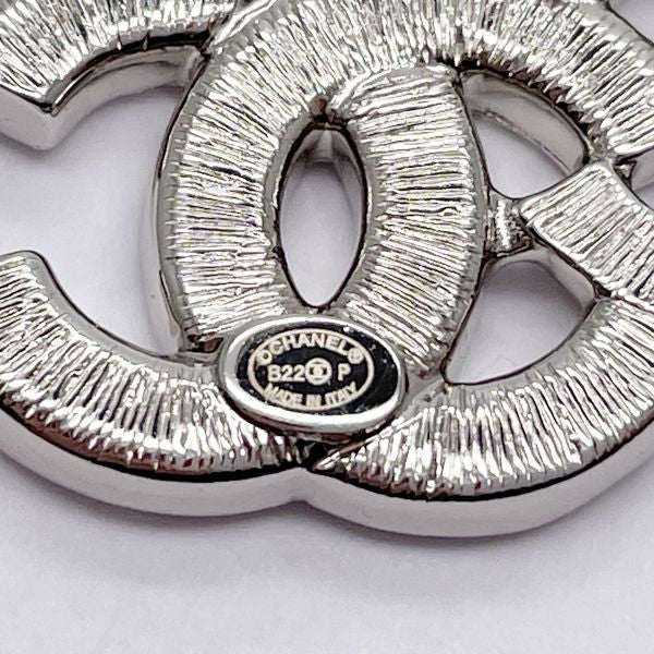 CHANEL Cocomark Asymmetric B22P Metal Rhinestone Women's Earrings Silver [Used AB/Slightly Used] 20428568