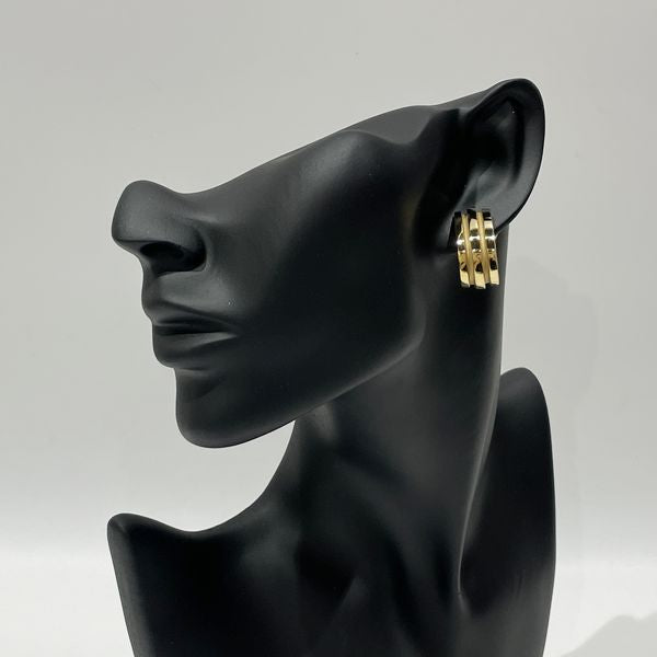TIFFANY&amp;Co. Grooved Hoop Earrings K18 Yellow Gold Women's [Used B] 20230915