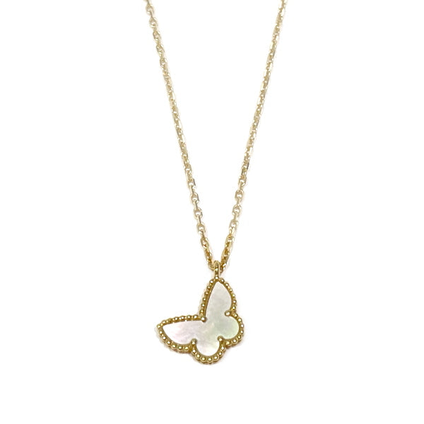 Van Cleef &amp; Arpels Sweet Alhambra Papillon Shell Necklace K18 Yellow Gold Women's [Used B] 20230907