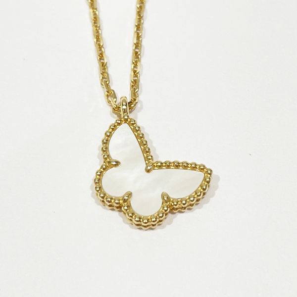 Van Cleef &amp; Arpels Sweet Alhambra Papillon Shell Necklace K18 Yellow Gold Women's [Used B] 20230907