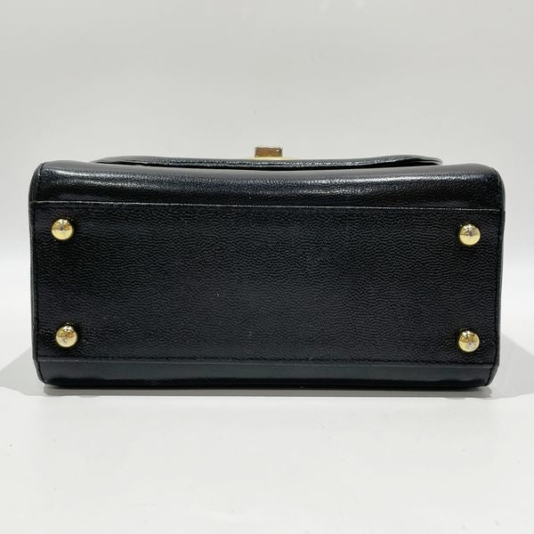 GIVENCHY Vintage Logo Turnlock Top Handle Vanity Women's Handbag Black [Used B/Standard] 20429097