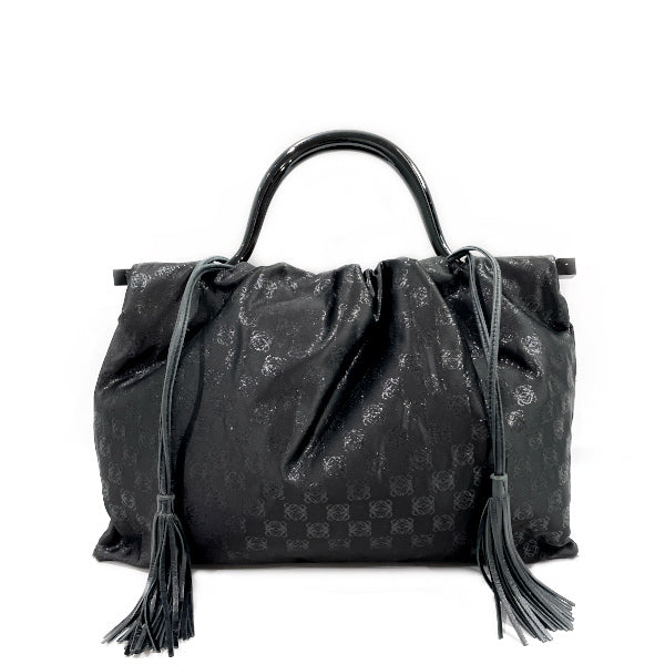LOEWE Vintage Anagram Drawstring Plastic Handle Fringe Women's Handbag Black [Used B/Standard] 20429103