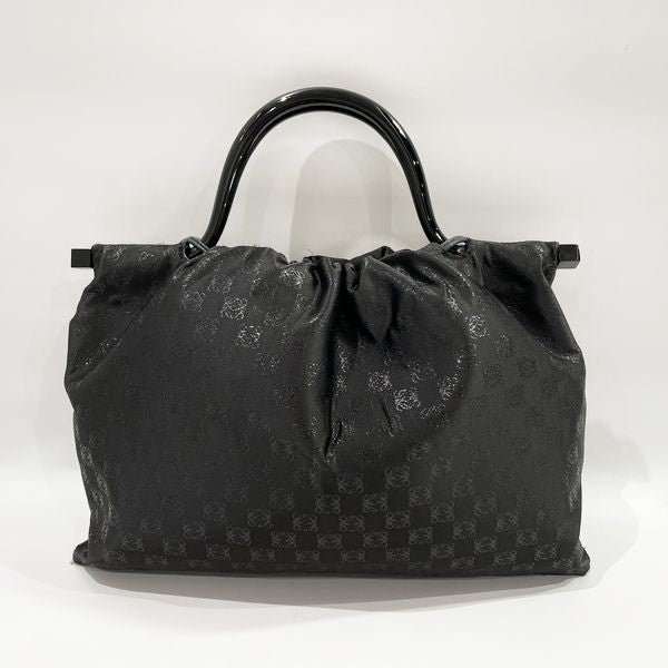 LOEWE Vintage Anagram Drawstring Plastic Handle Fringe Women's Handbag Black [Used B/Standard] 20429103